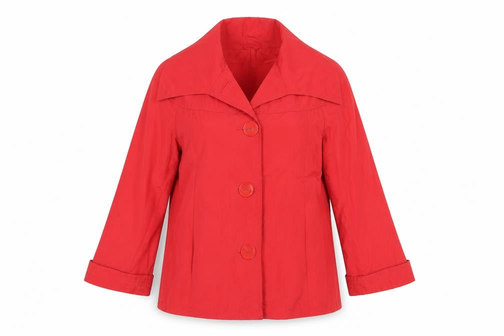 Lebek Womens Red   Overcoat Coat Size 10