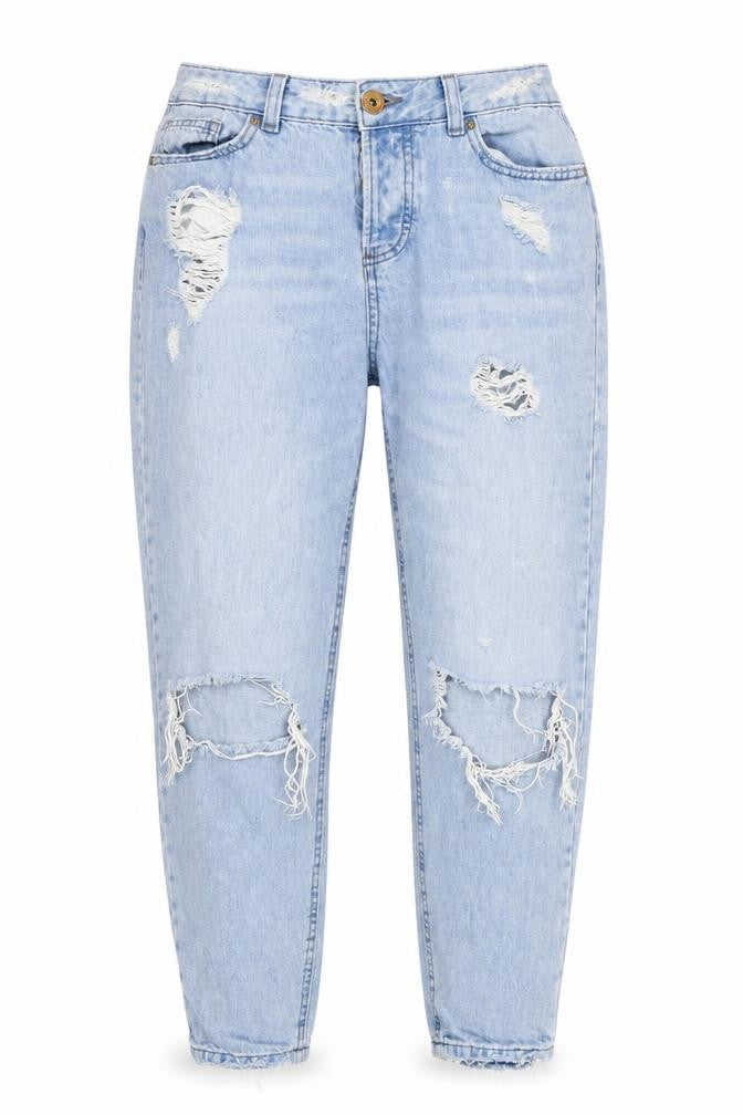 FB sister Womens Blue Denim Tapered Jeans Size S L26 in - Girlfriend Fit