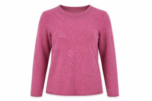 Front view of Fay Louise women’s purple jumper, size L