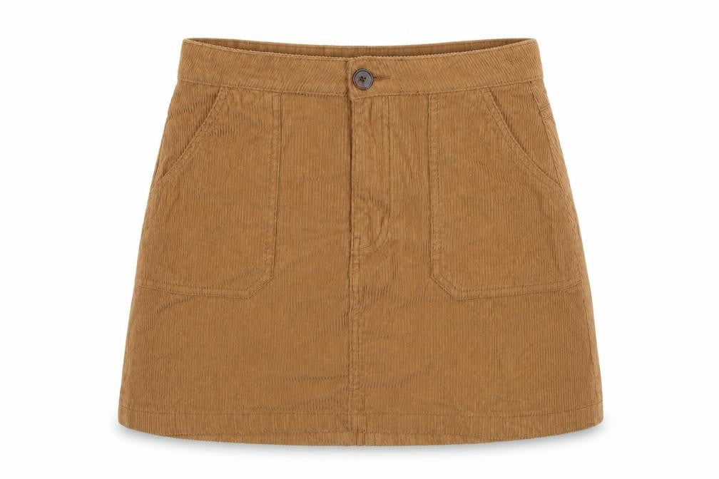 Denim Co Womens Brown  Corduroy A-Line Skirt Size 12