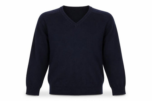 Front view of Performa boys’ blue knit jumper, size 11-12, years