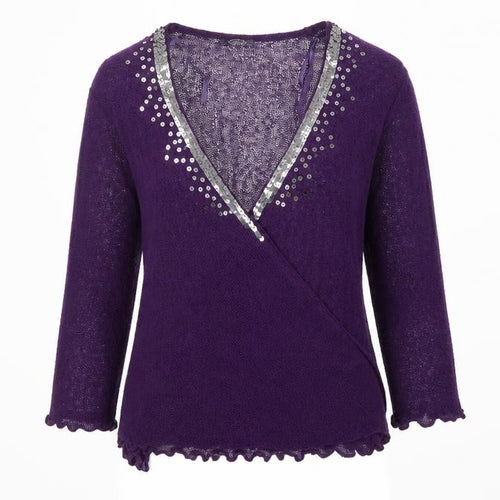 BM Womens Purple  Knit Cardigan Jumper Size XL