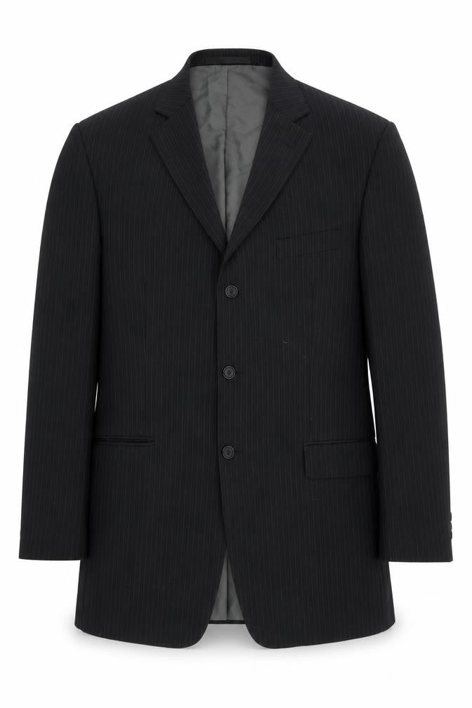 Marks and Spencer Mens Black Striped  Jacket Suit Jacket Size 44
