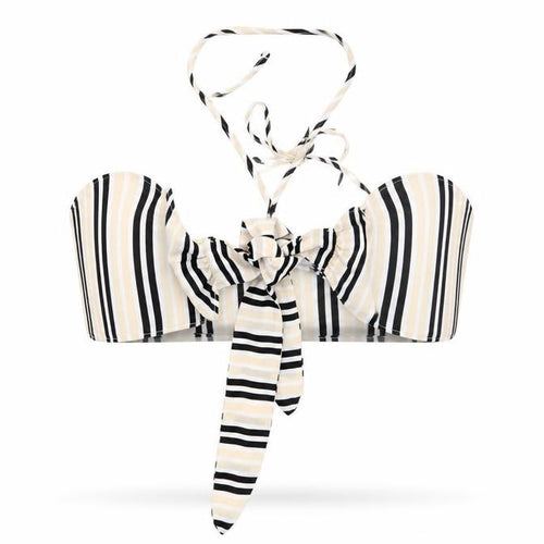Missguided Womens Beige Striped  Cropped Blouse Size 10