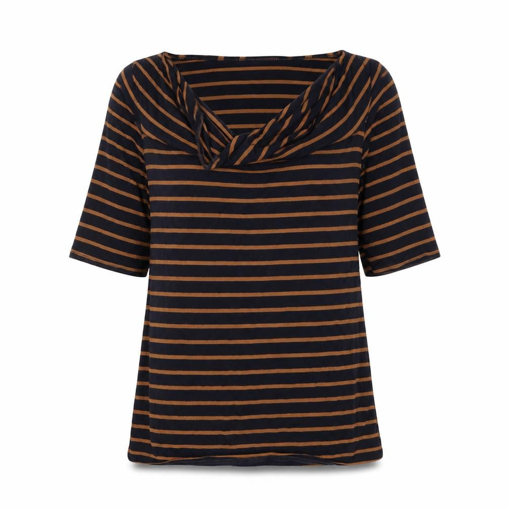 mamas & papas Womens Blue Striped  Basic T-Shirt Size 8