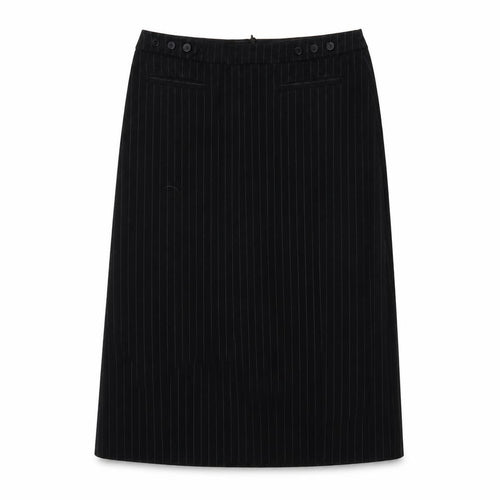 NAFNAF Womens Black Striped  A-Line Skirt Size 8