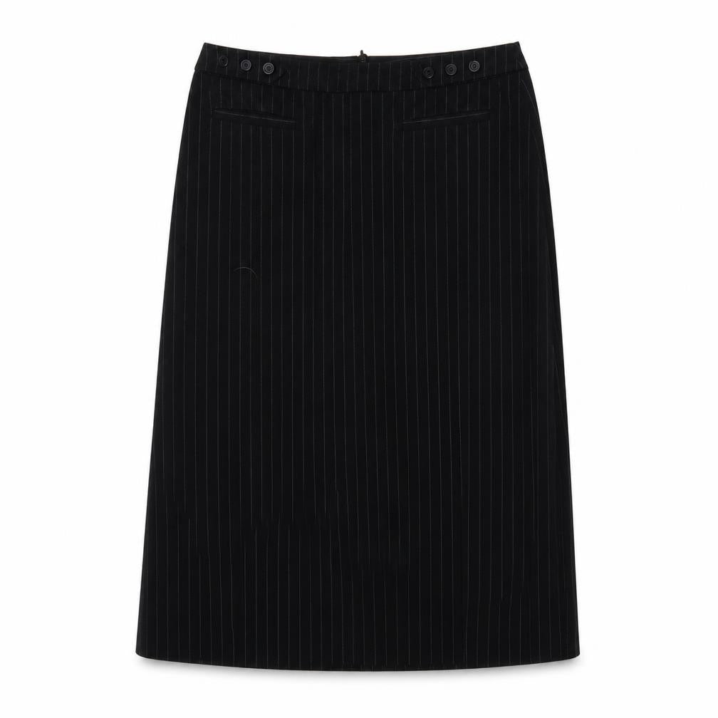 NAFNAF Womens Black Striped  A-Line Skirt Size 8