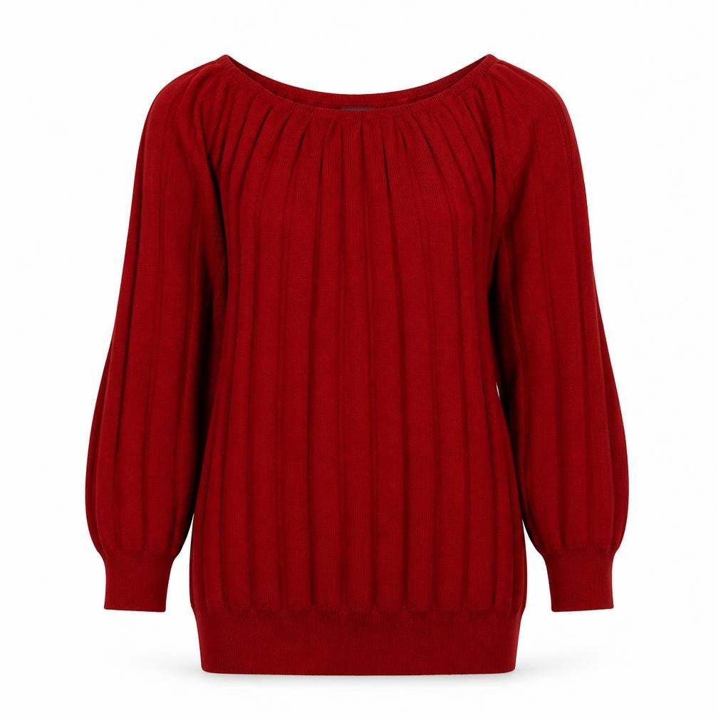 et vous Womens Red  Knit Pullover Jumper Size 12