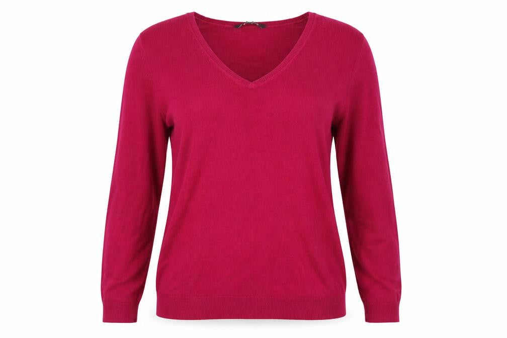 Front view of Le Bon Marché women’s pink jumper, size UK 16