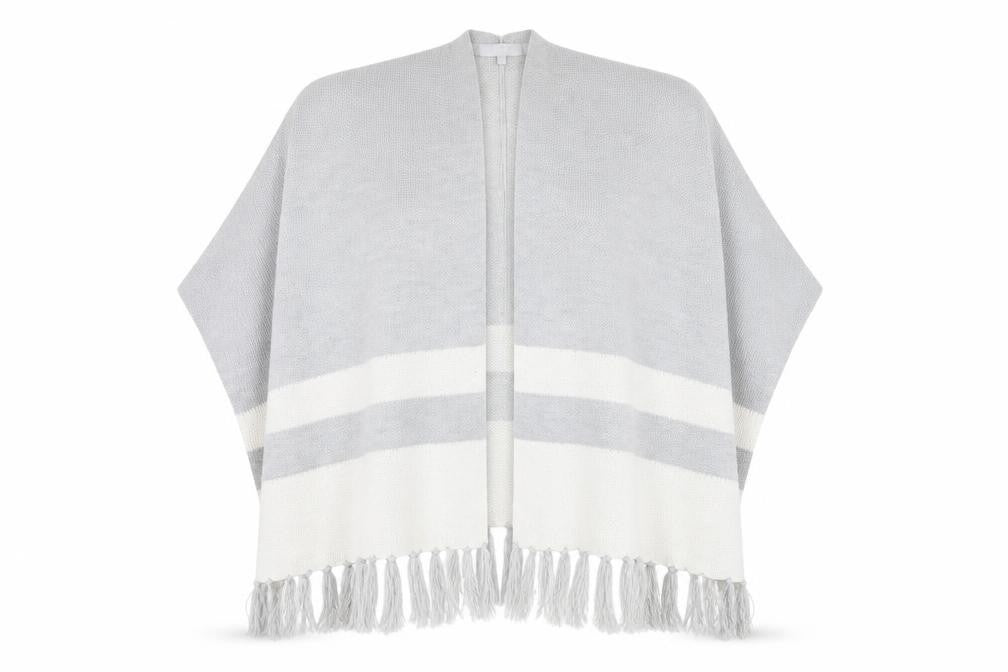 Red Herring Womens Grey Striped  Jacket Poncho Size S
