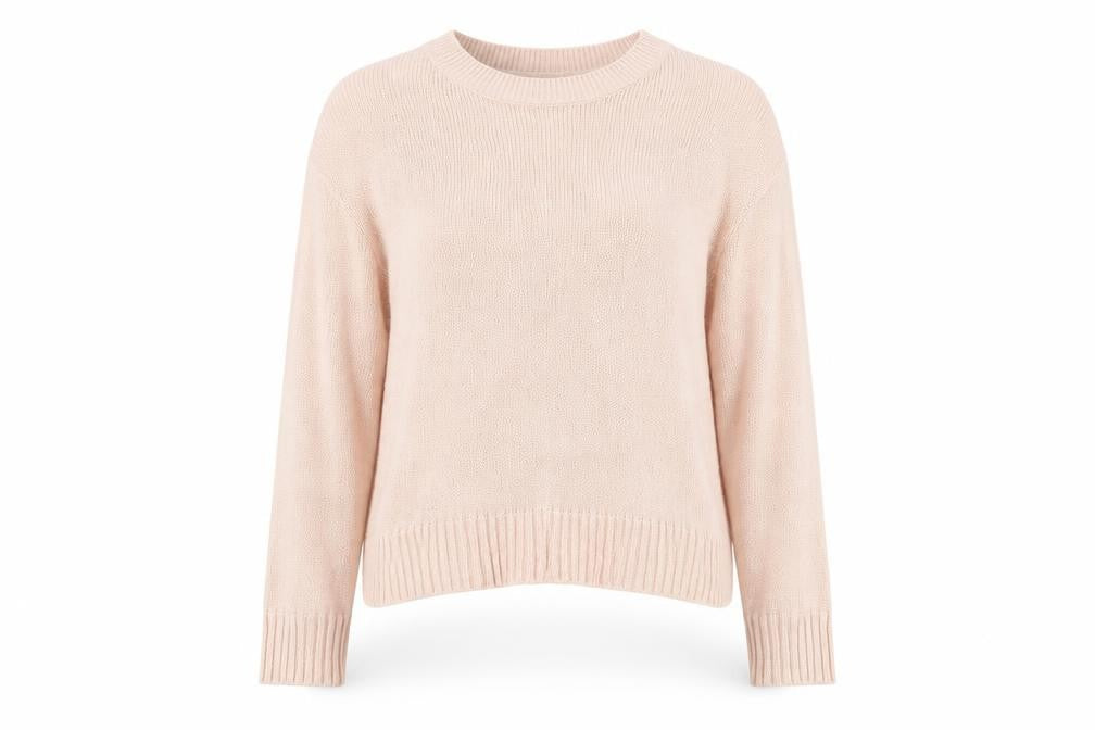 Front view of H&M women’s pink jumper, size M