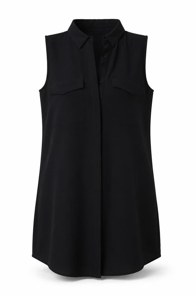 MONK Womens Black   Tunic Blouse Size S