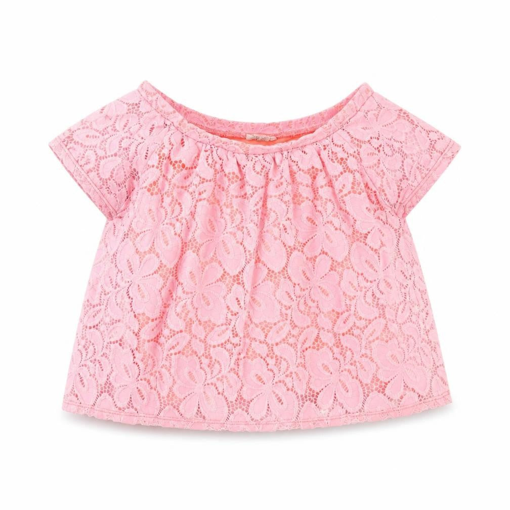 Front view of River Island girls’ pink tunic blouse, size 9-10, years