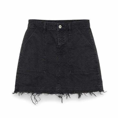 Preworn Womens Black  Denim A-Line Skirt Size 28 in