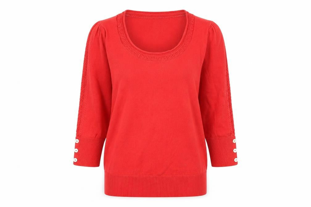 RJR.John Rocha Womens Red  Jersey Basic T-Shirt Size 12