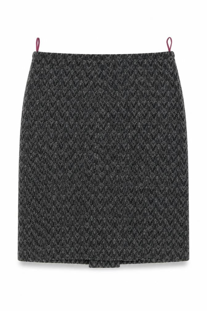 Preworn Womens Grey Geometric  A-Line Skirt