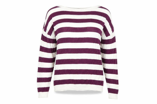Front view of H&M women’s white striped jumper, size XS