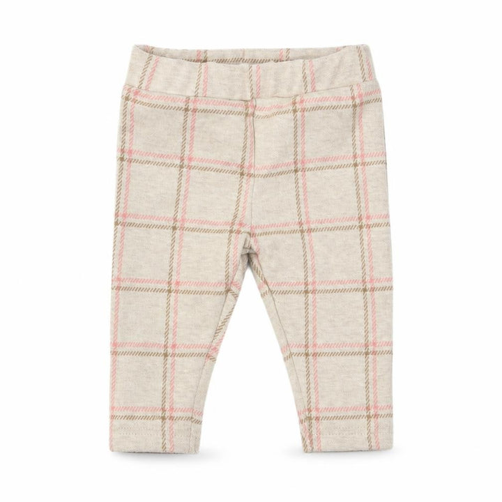 Nutmeg Girls Beige Check Cropped Leggings Size 3-6 Months