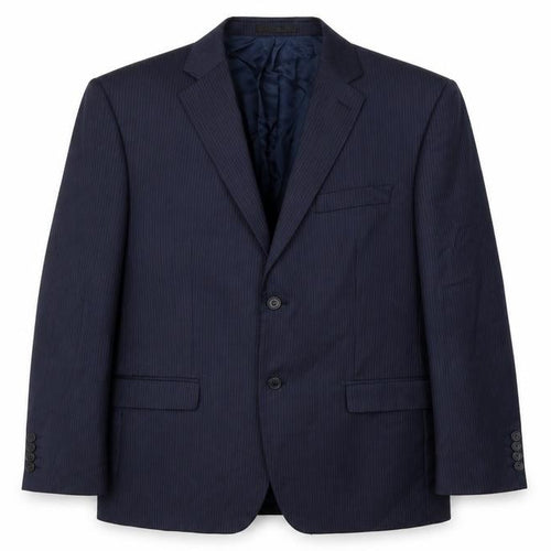 Greenwoods Mens Blue Striped Rayon Jacket Suit Jacket Size 44