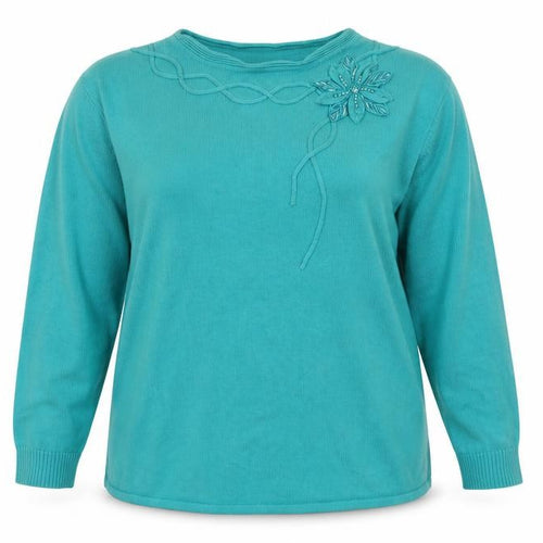 Reflect Womens Green  Knit Pullover Jumper Size L