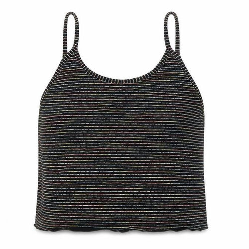 Light before Dark Womens Black Striped  Cropped Tank Size L