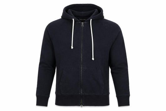 Front view of Preworn boys’ blue full zip hoodie, size M
