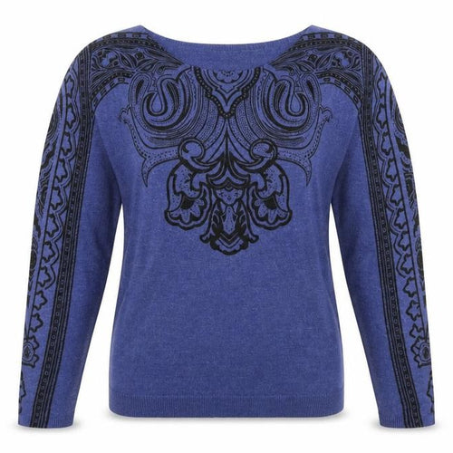 Marks and Spencer Womens Blue Geometric  Pullover Jumper Size 10