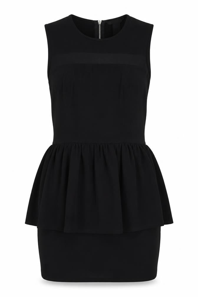 Front view of H&M women’s black a-line, size UK 10
