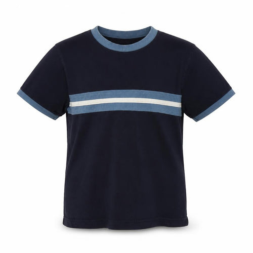 BHS Boys Blue Striped Jersey Basic T-Shirt Size 5 Years