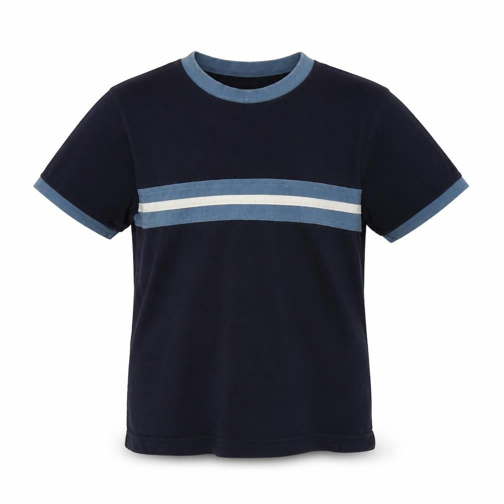BHS Boys Blue Striped Jersey Basic T-Shirt Size 5 Years