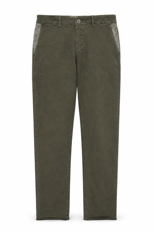 Front view of Maison Clochard women’s green denim straight jeans, size UK 30, in, 32-inch leg