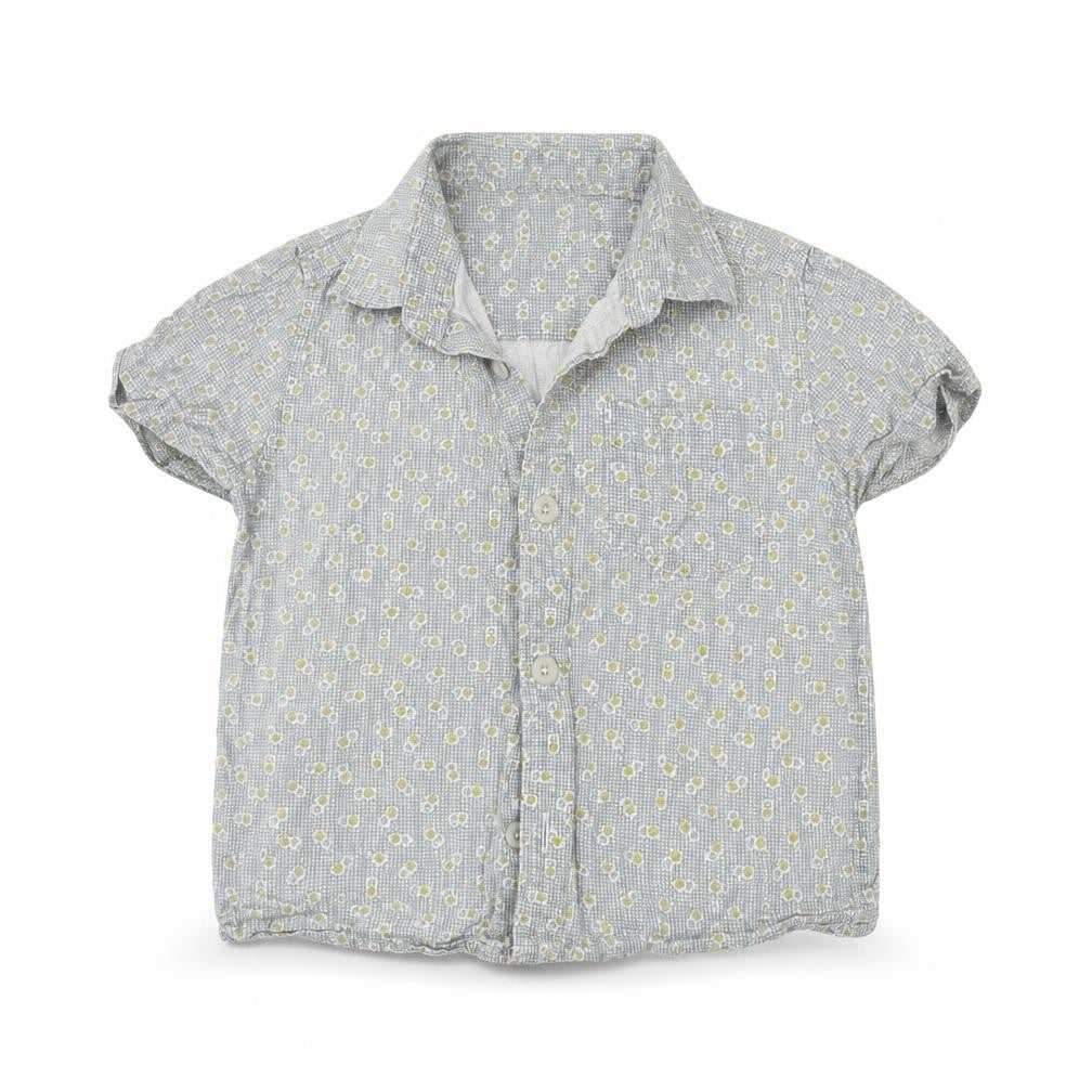 John Lewis Boys Grey Check  Basic Button-Up Size 3 Years