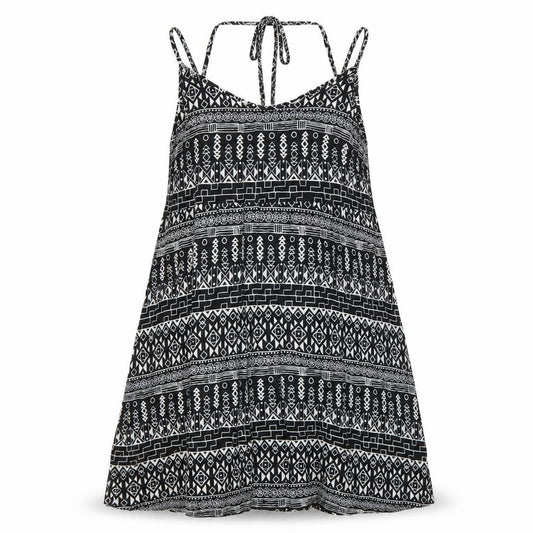 Front view of Divided by H&M women’s black geometric trapeze & swing, size UK 10