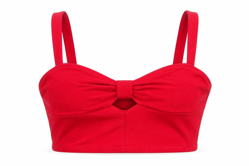 Front view of H&M women’s pink cropped tank, size S