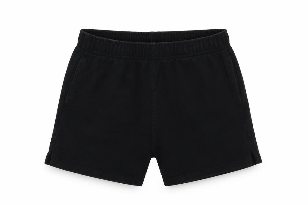 Front view of Next boys’ black sweat shorts, size 8, years