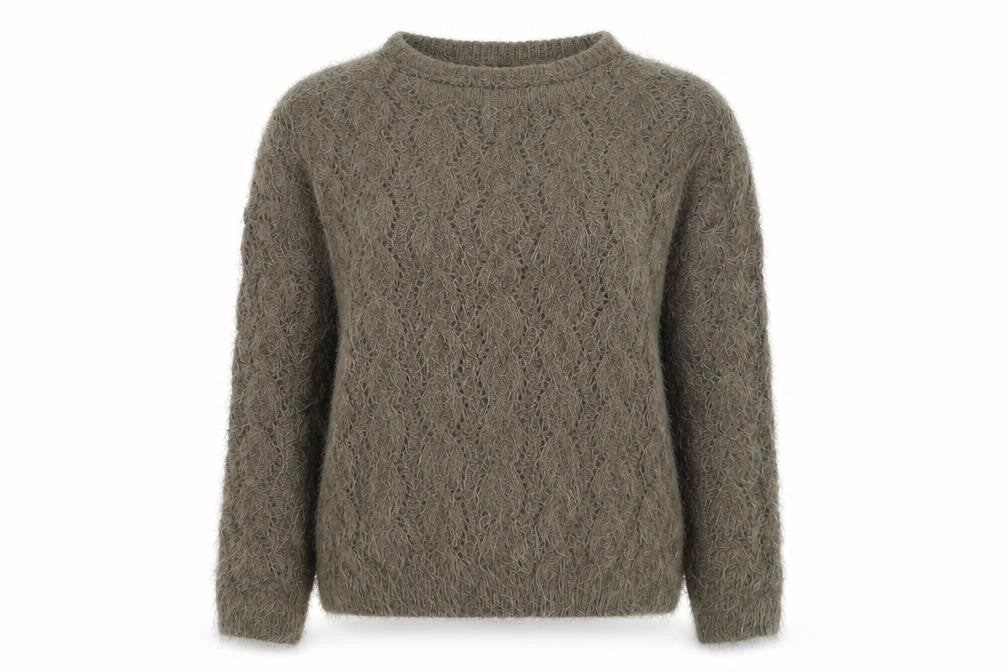 Katsumi Womens Beige  Knit Pullover Jumper Size M