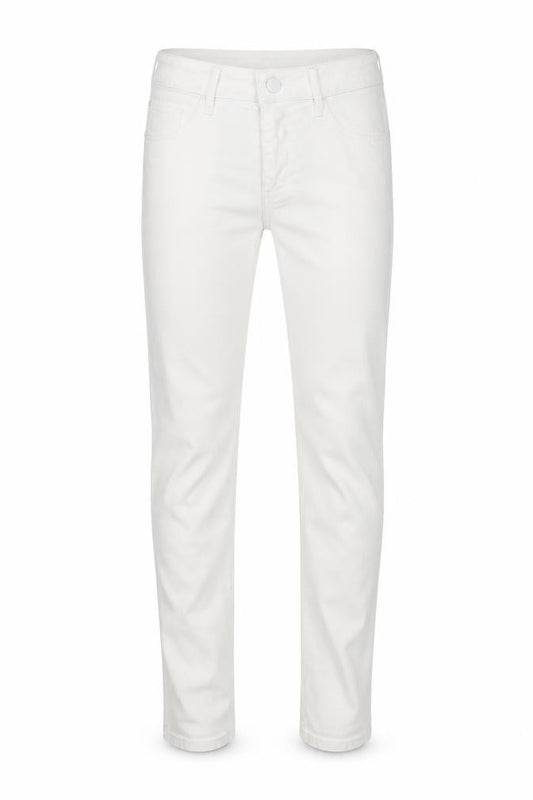 Front view of H&M women’s ivory skinny jeans, size UK 27, 27-inch leg