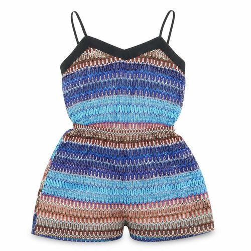 Topshop Womens Blue Striped  Playsuit One-Piece Size S