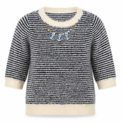 Atmosphere Womens Blue Striped  Pullover Jumper Size 10