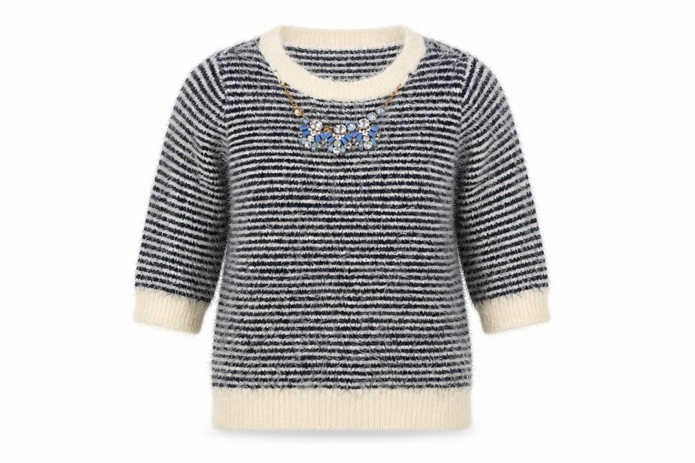 Atmosphere Womens Blue Striped  Pullover Jumper Size 10