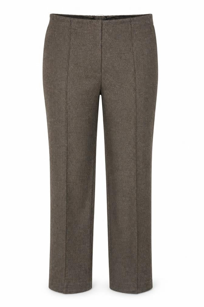 BM Womens Brown Herringbone  Trousers  Size 14 L27 in