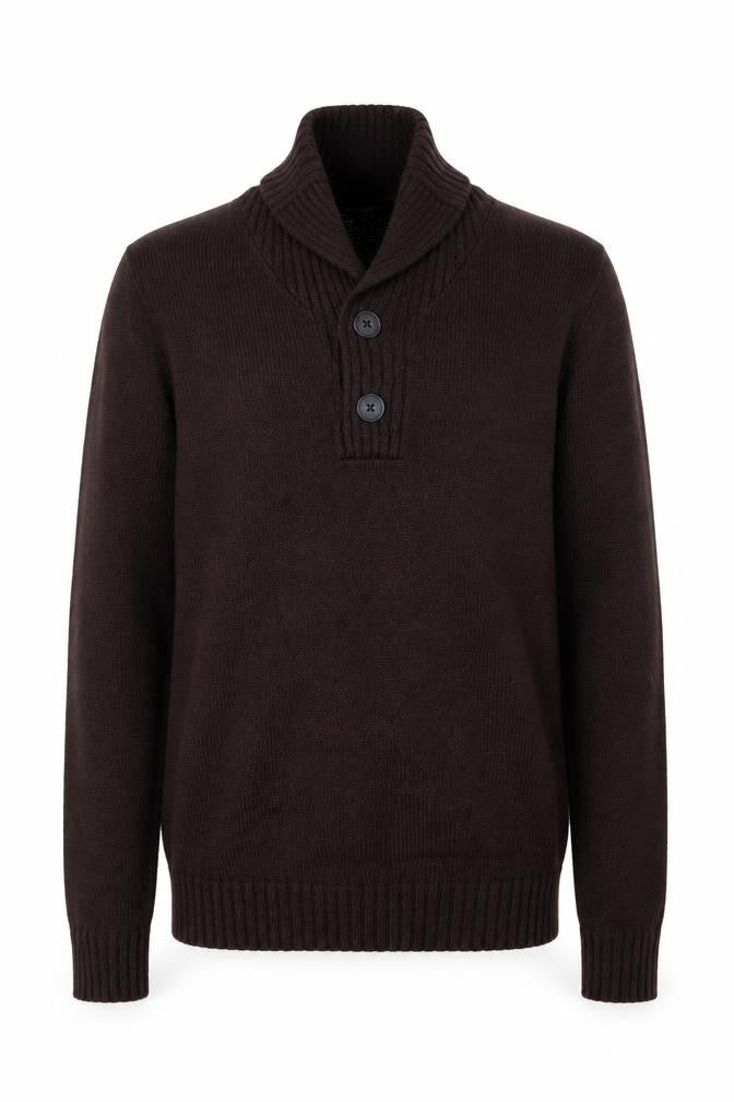 George Mens Red Knit Henley Jumper Size S