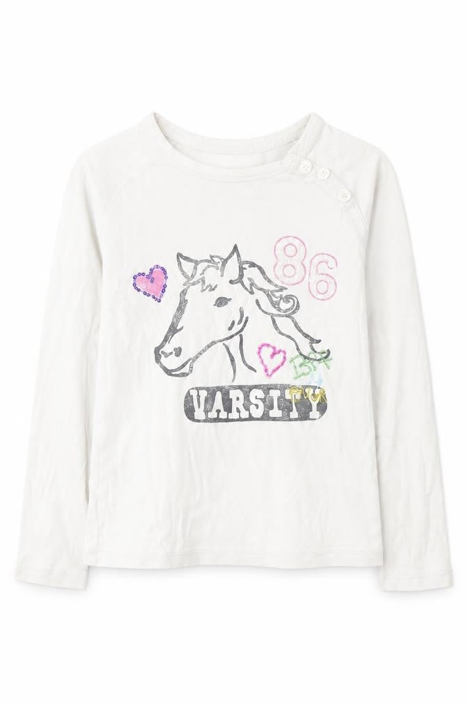 Gap Girls White   Basic T-Shirt Size 8-9 Years