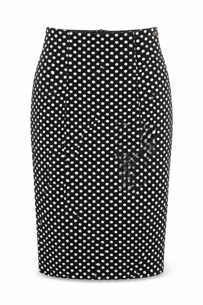 Pringle Womens Black Polka Dot  Straight & Pencil Skirt Size S