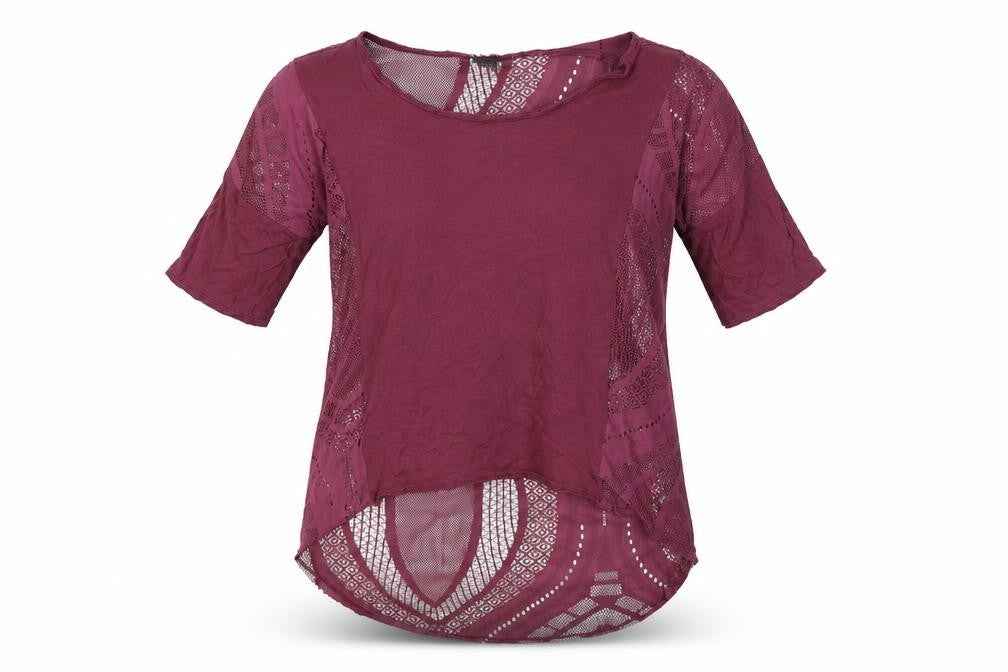 Sparkle & Fade Womens Purple   Basic T-Shirt Size M