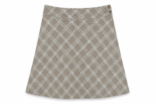 Front view of Coast women’s brown flare skirt, size UK 16