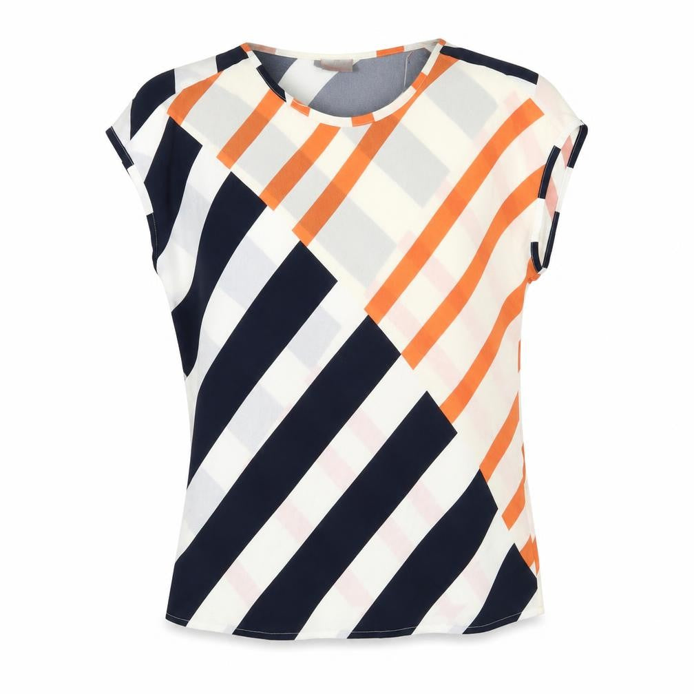 Madeline Womens Multicoloured Striped  Basic Blouse Size 10