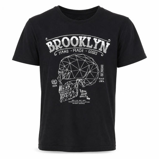 Front view of Preworn boys’ black basic t-shirt, size 9, years