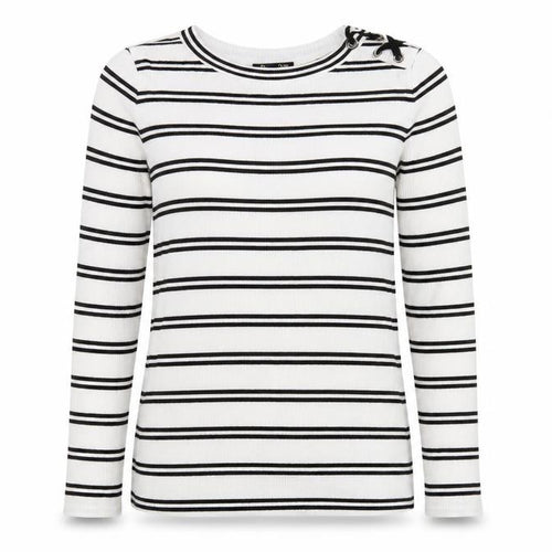 Preworn Womens White Striped  Pullover Jumper Size 6