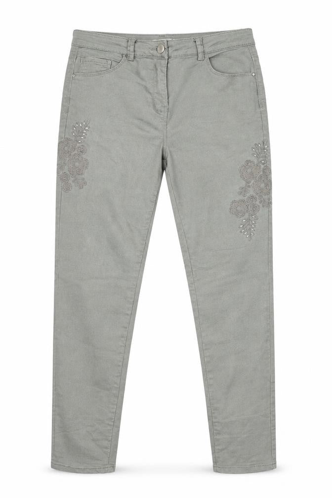 M&Co Womens Beige Floral Straight Jeans Size 10 L28 in
